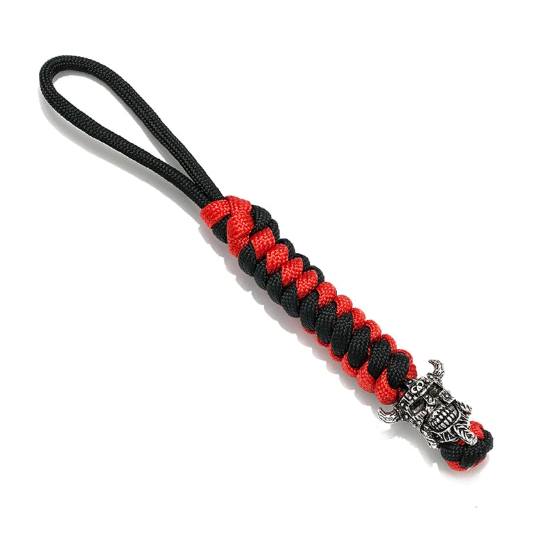 Vikings KeyChain For Car Hand Woven Survival Paracord Rope Ward off evil Key Rings For Men Gift Detachable Metal Punk Key Chains