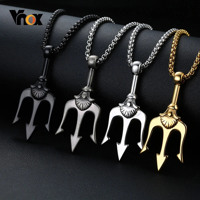 Poseidon Trident Stainless Steel Pendant Necklaces - Madeinsea©