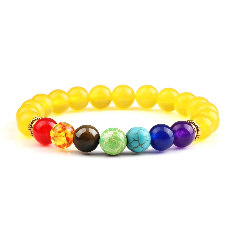 2Pcs Natural Stone 7 Chakra Healing Beaded Adjustable Braided Bracelets Men 8mm Lava Stretch Bracelet Women Reiki Buddha Jewelry