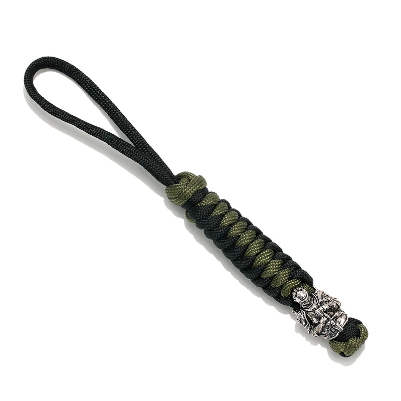 Vikings KeyChain For Car Hand Woven Survival Paracord Rope Ward off evil Key Rings For Men Gift Detachable Metal Punk Key Chains