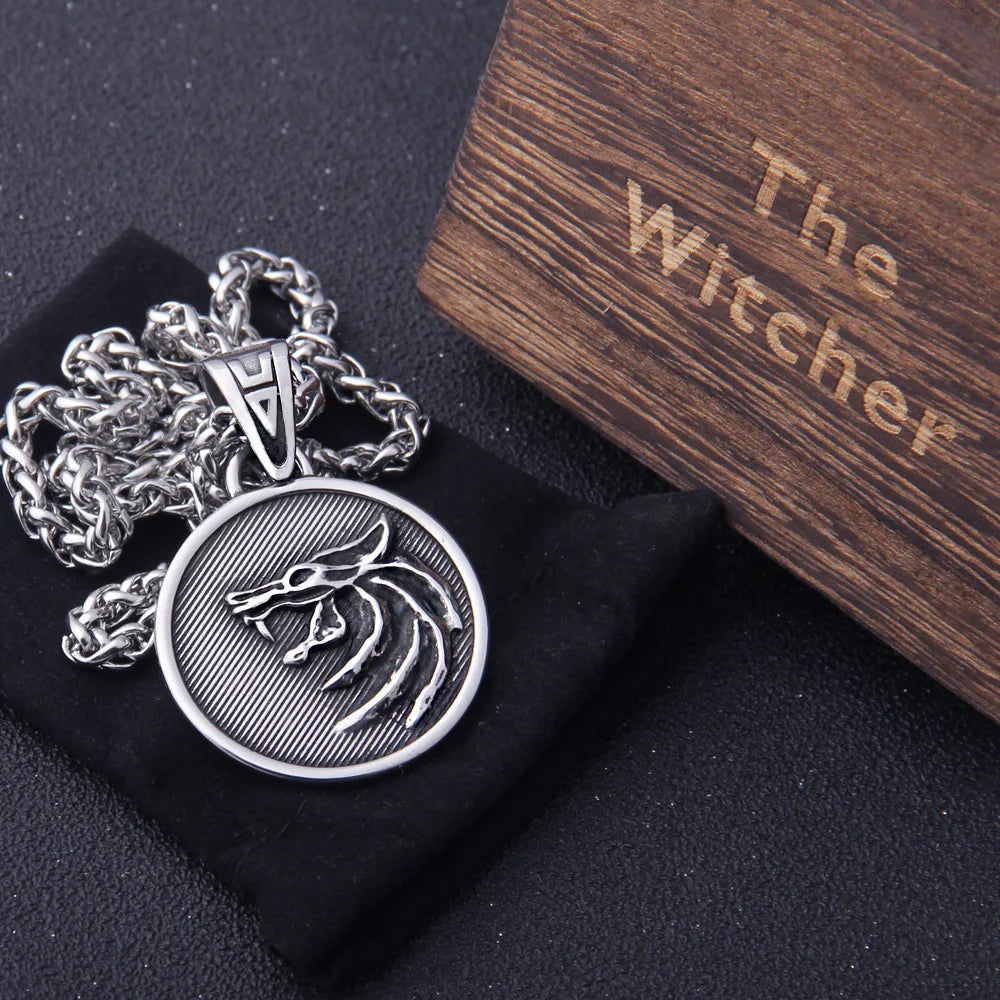 Witcher Wolf Head Pendant Necklace