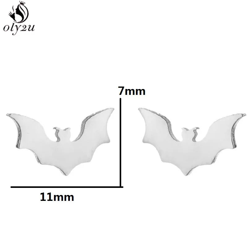 Korean Cute Stainless Steel Animal Earrings for Women Small Bat Octopus Fish Penguin Stud Earrings Trendy Jewelry Friends Gifts