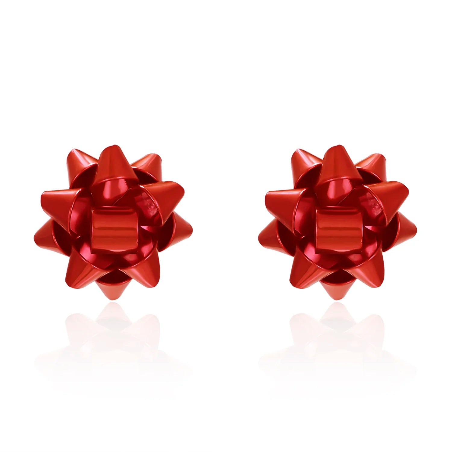 Red Color Christmas Gift Star Flower Snowflake Ribbon Stud Earrings For Women Girls Fashion Elegant Jewelry Pendientes Brincos