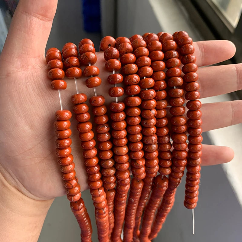 4X6MM/5X8MM Natural Stone Abacus Beads Rondelle Shape Lapis  Jaspers Jades Amazonite Bead For Jewelry Making Bracelet DIY 15.5"