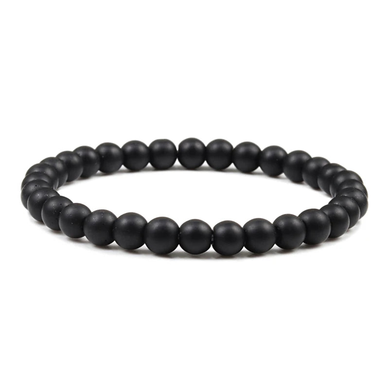 Hot Sale 2pcs/Set Couples Beaded Bracelets Tiger Eye Black Lava Natural Stone Beaded Bracelets Malachite Energy Elastic Jewelry