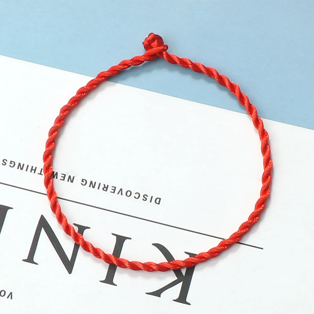 Bracelet en fil rouge pour femme, simple et porte-bonheur, tissé à la main, bijou tendance pour couple, cadeau pour amoureux