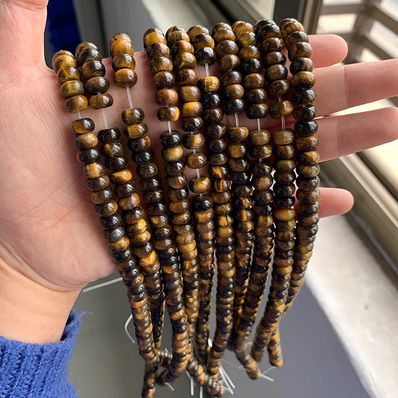 4X6MM/5X8MM Natural Stone Abacus Beads Rondelle Shape Lapis  Jaspers Jades Amazonite Bead For Jewelry Making Bracelet DIY 15.5"