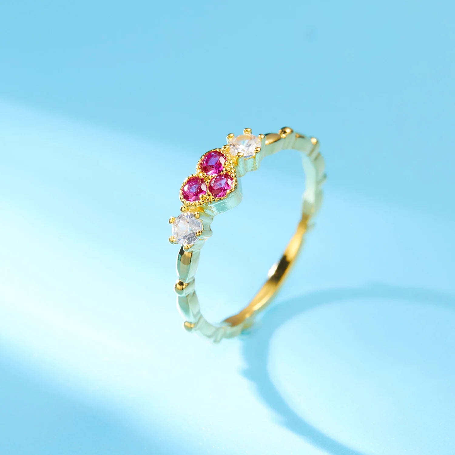 New Simple Heart Ring for Women Female Cute Romantic Finger Rings Rhinestone Girl Wedding Engagement Birthday Jewelry Gift