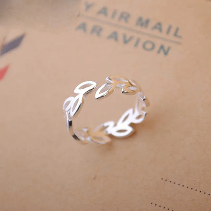 Retro Minimalist Silver Color Open Rings For Women Personality Feather Butterfly Adjustable Finger Ring Girl Jewelry Gift