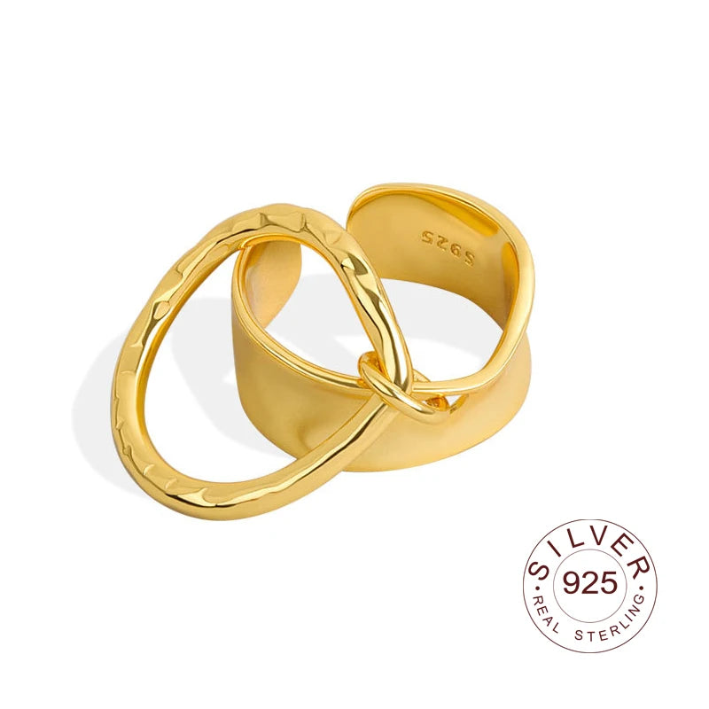 Bague en argent sterling 925, nouvelle bague simple en forme d'œil de fleur, couleur or, style rétro, effet vieilli, faite à la main, bijoux fins et tendance