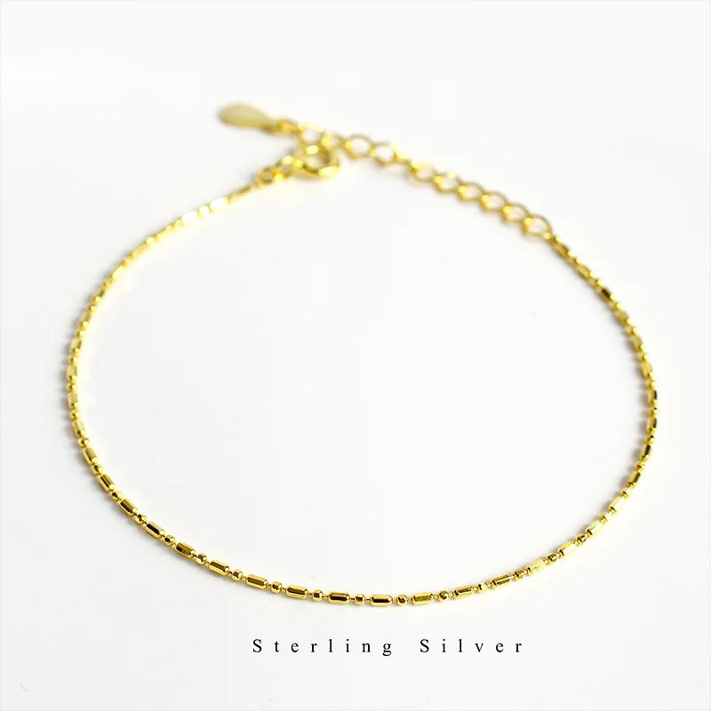 925 Sterling Silver Minimalist Style Chain Bracelet For Women Classic Fashion Student Couple Wristband Jewelry Accessories
