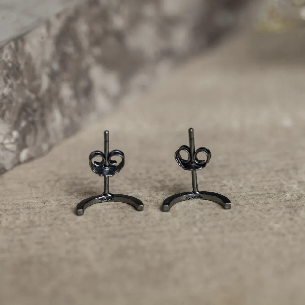 MKENDN 100% 925 Sterling Silver U-shape Stud Earrings Curved lines Personality Minimalist Ear Jewelry Accessories Gothic Style