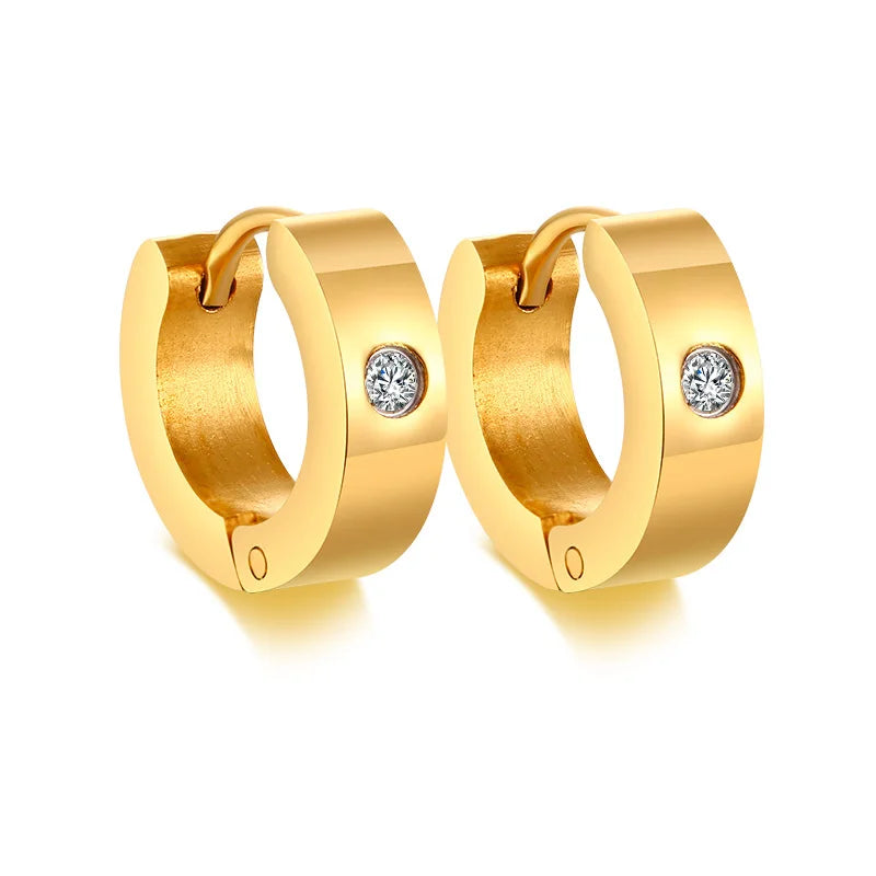 VNOX Cute Hoop Earrings for Men Punk Stainless Steel Huggie Small Earrings 4 Color - Madeinsea©