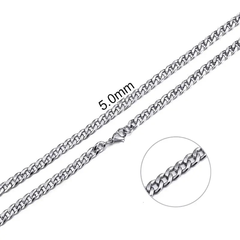 2mm-7mm Rope Chain Necklace Stainless Steel Never Fade Waterproof Choker Men Women Jewelry Gold Color Silver Color Chains Gift