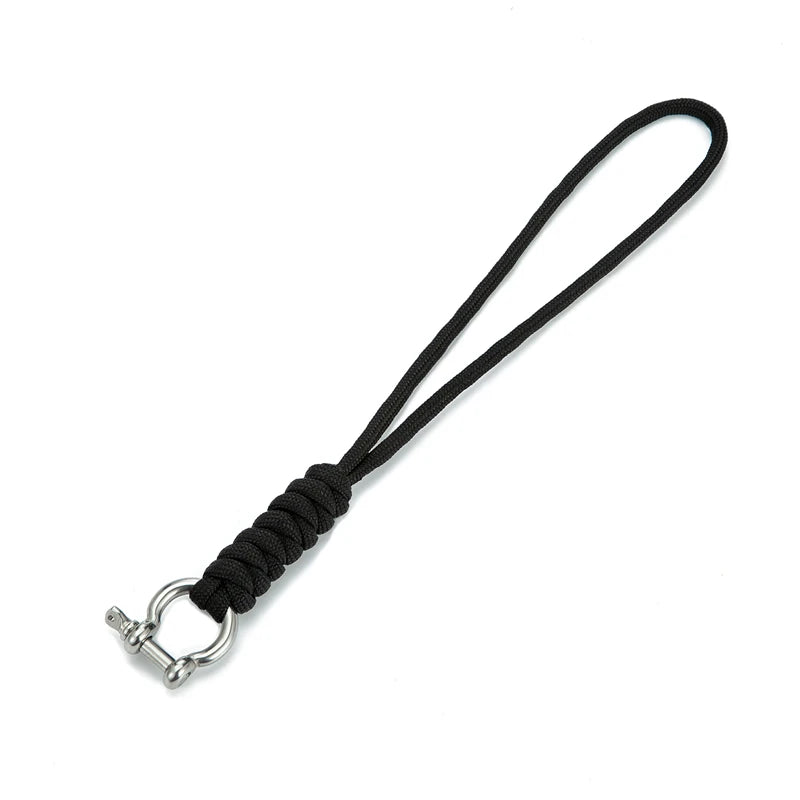 Outdoor Style Paracord Keychain Lanyard D Bow Buckle High Strength Parachute Cord Self-defense Emergency Survival Tool Key Ring