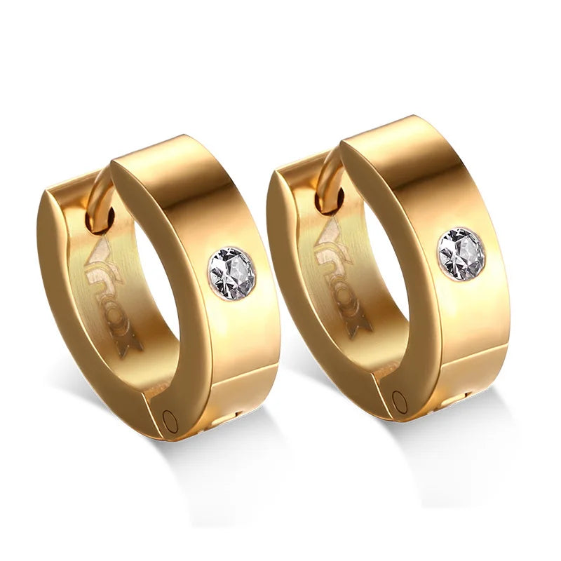 VNOX Cute Hoop Earrings for Men Punk Stainless Steel Huggie Small Earrings 4 Color - Madeinsea©