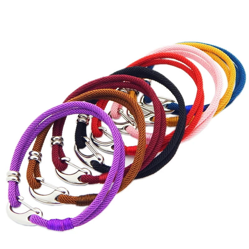 MKENDN Men Nautical Style Lobster Clasp Bracelet Outdoor Camping Rescue Emergency Rope Couple Bracelets Jewellry For Women Gifts