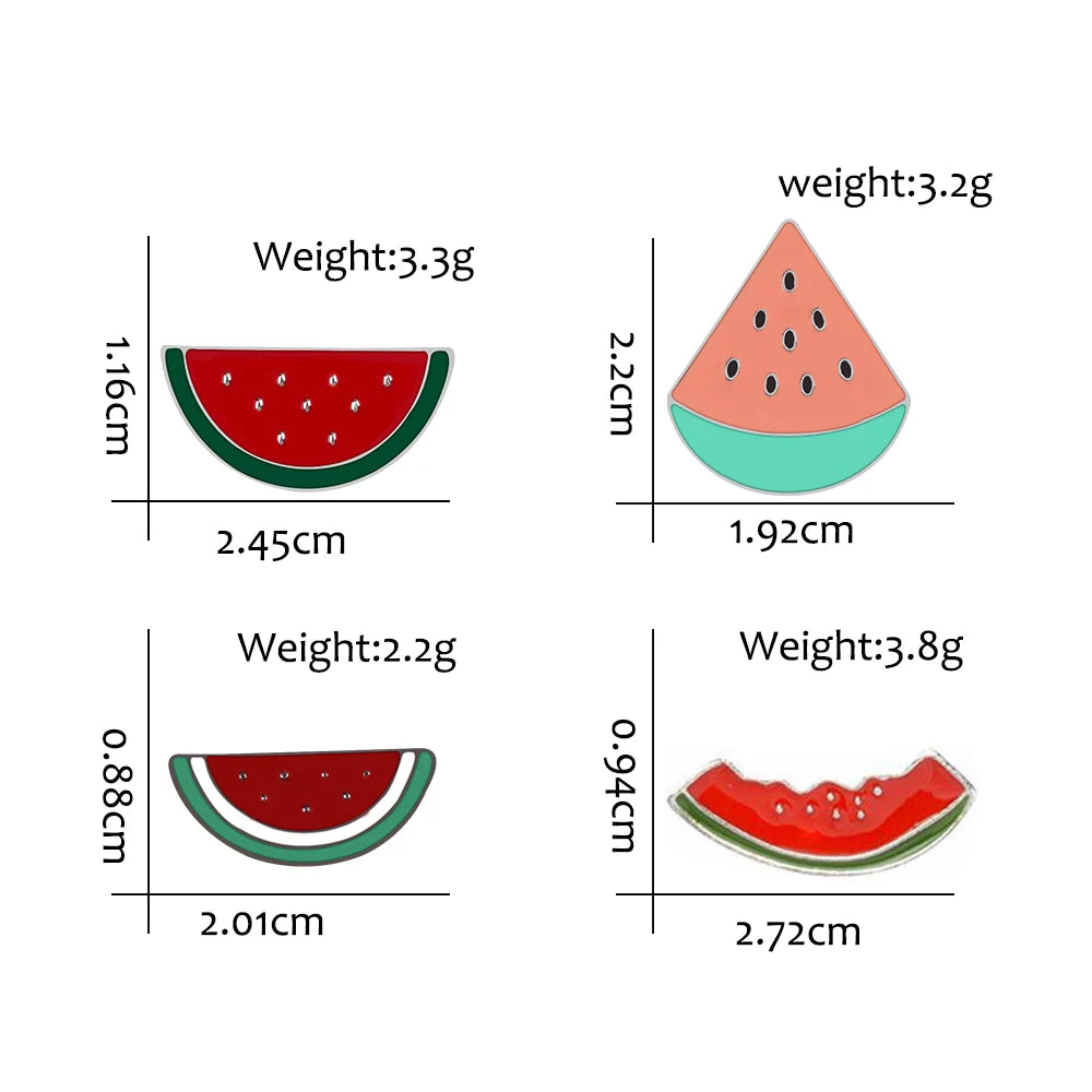 Hot Summer Cute Watermelon Enamel Pins Kids Cartoon Fruit Brooches Women Bag Decoration Badges Women Lapel Pins Jewelry Gift New