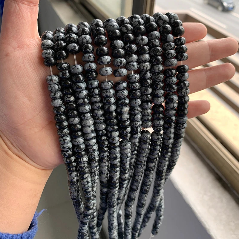 5x8mm Natural Stone Bead Jades Jaspers Chalcedony Rondelle Spacer Loose DIY Beads For Jewelry Making Bracelet Necklace Earrings