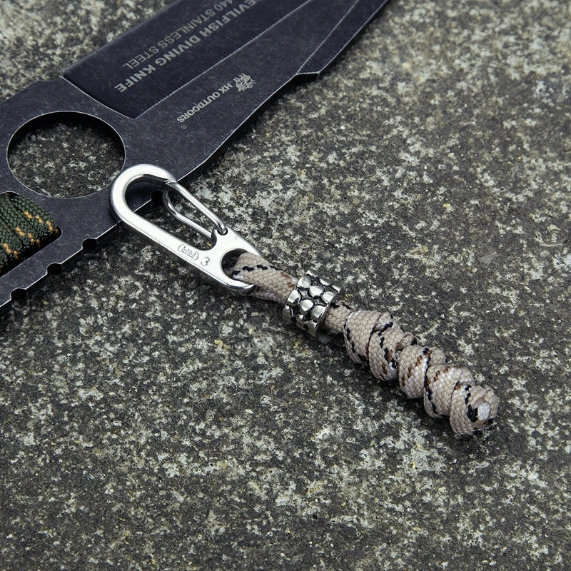 Paracord Keychain Outdoor Climbing Metal Buckle High Strength Parachute Cord Self-Defense Emergency Survival Backpack Key Ring