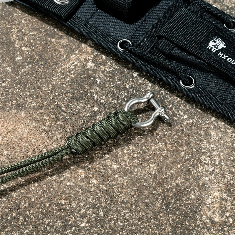Outdoor Style Paracord Keychain Lanyard D Bow Buckle High Strength Parachute Cord Self-defense Emergency Survival Tool Key Ring