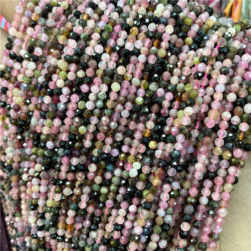 2025 New 2mm 3mm Natural Stone Beads Blue Quartzs Crystal Turquois Aquamarines Beads For Beadwork DIY Bracelet Accessories 38CM