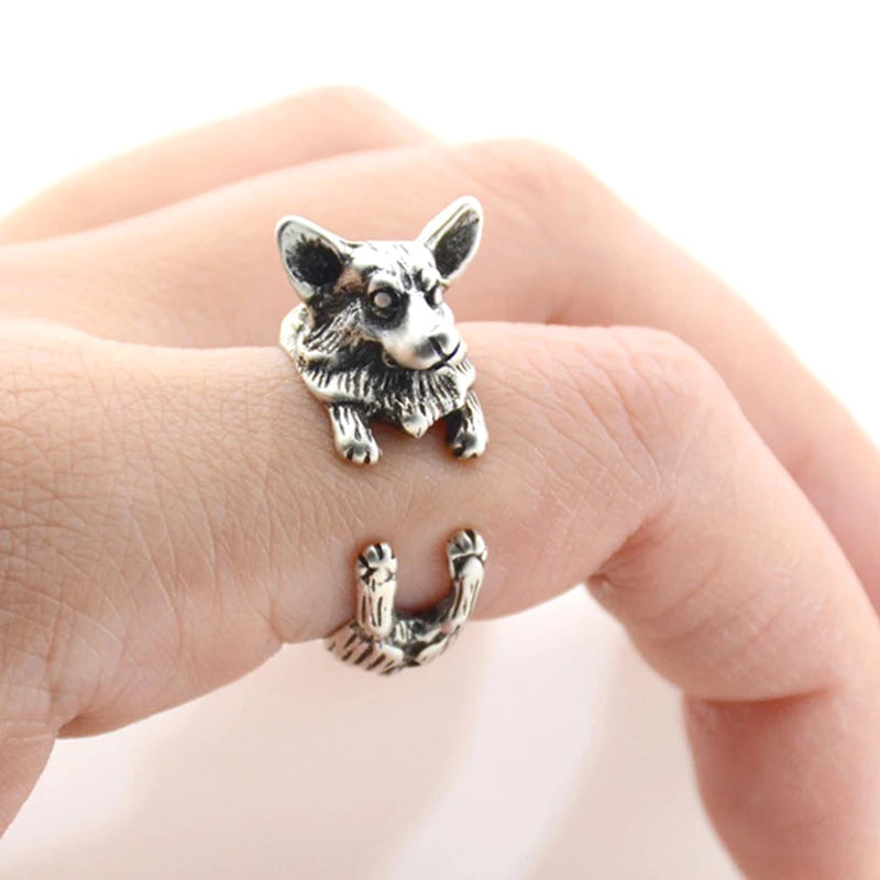 Retro Boho Pug&Boxer&Dachshund Dog Ring Men Punk Bulldog Anel Masculino Couple Rings For Women Jewelry Gifts For Pet Lovers Gift