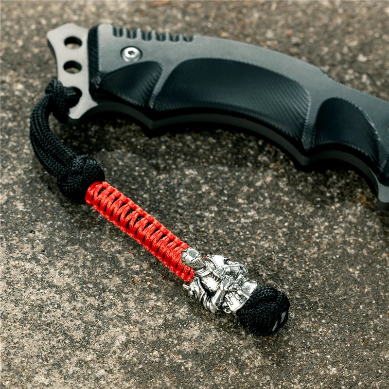 MKENDN Vikings Antique Warrior Helmet Keychains Bag Knife Rope Pendant Men Car Keyring Navy EDC Paracord Accessories Jewelry