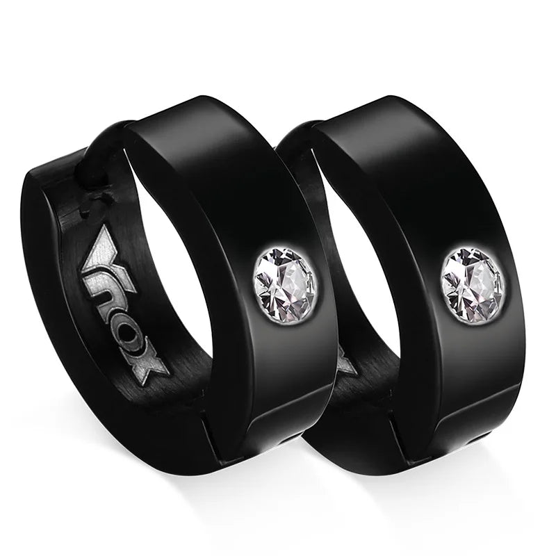 VNOX Cute Hoop Earrings for Men Punk Stainless Steel Huggie Small Earrings 4 Color - Madeinsea©