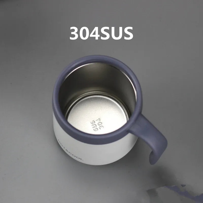 Stainless Steel Vacuum Insulated Coffee Mug 350/500ml Thermos Water Tumbler with Handle Lid - Thermal Tea Cup for Hot And Cold B