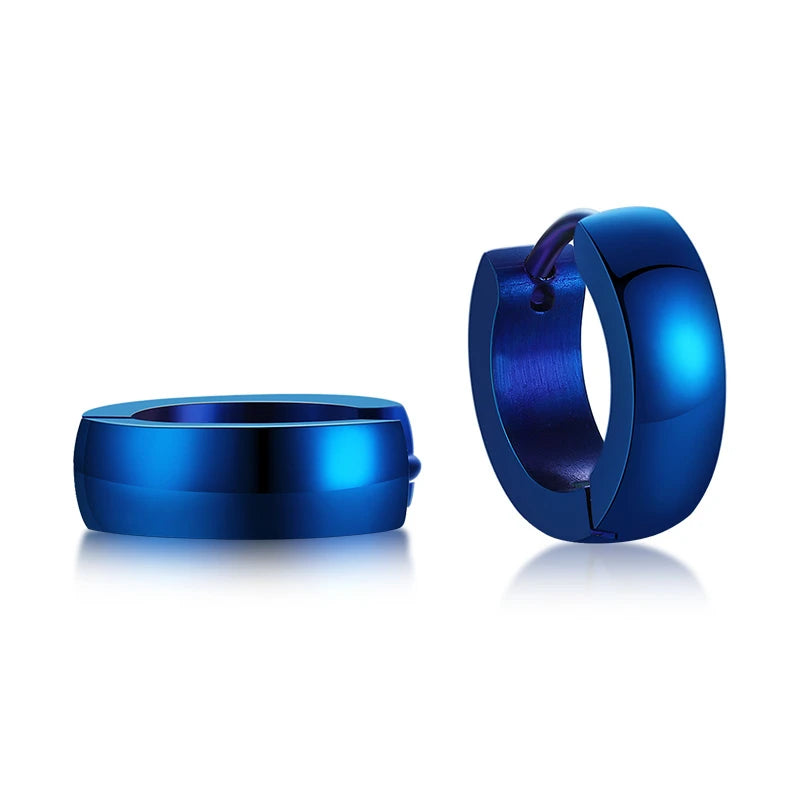 VNOX Cute Hoop Earrings for Men Punk Stainless Steel Huggie Small Earrings 4 Color - Madeinsea©