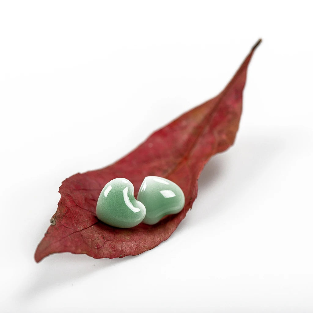 Exquisite ceramic Big love heart shape stud earrings multicolor anti-allergic metal pin fashion earrings #LY117