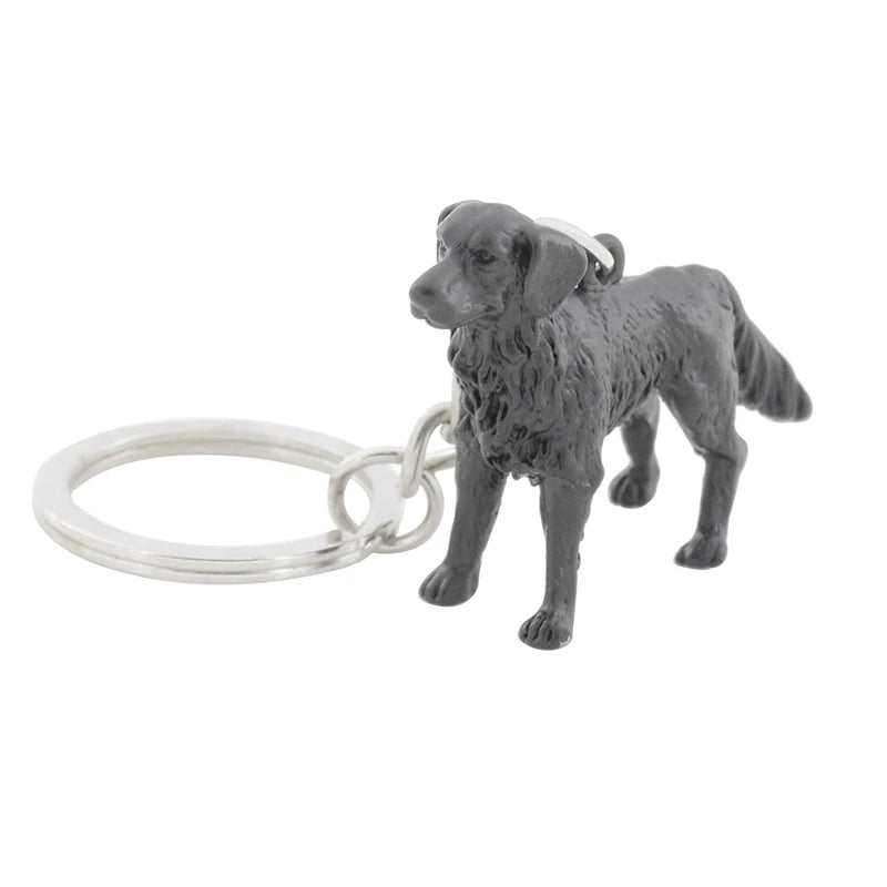 New Vintage 3D Golden Retriever Dog Key Chains Cute Pet Couple Keychains Bag Car Keyring Jewelry For Men Girls Gift Accessories