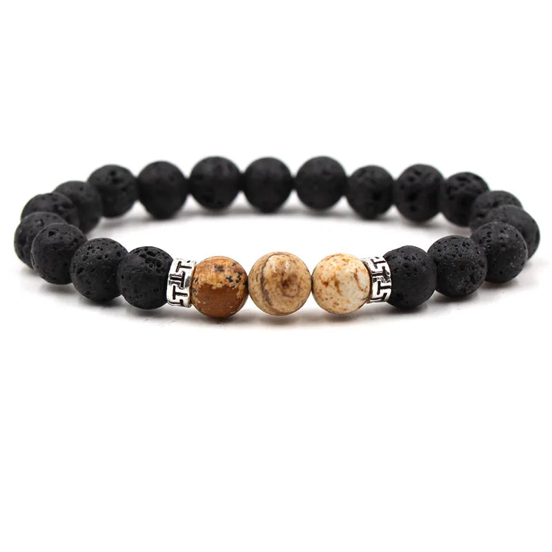 7 Chakra Essential Oils Diffuser beaded bracelets For women men Lava Rock Natural stone Charm Strand bracelet Yoga Jewelry