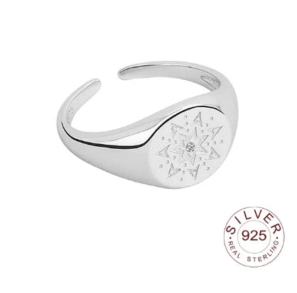 Bague en argent sterling 925, nouvelle bague simple en forme d'œil de fleur, couleur or, style rétro, effet vieilli, faite à la main, bijoux fins et tendance
