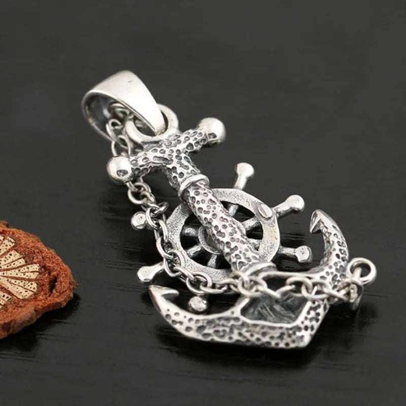 Vintage 925 Sterling Silver Men's Anchor Pendant - Madeinsea©