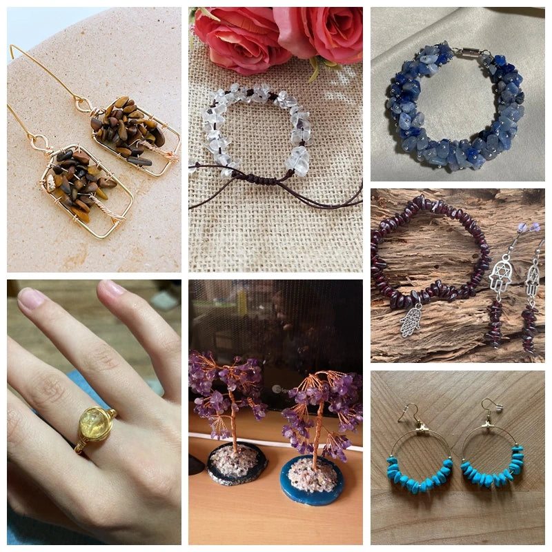 5-8MM Colorful Irregular Glass Beads Dyed Transparent Crystal Chips Beads Fit DIY Women Jewelry Bracelet Necklace Earring