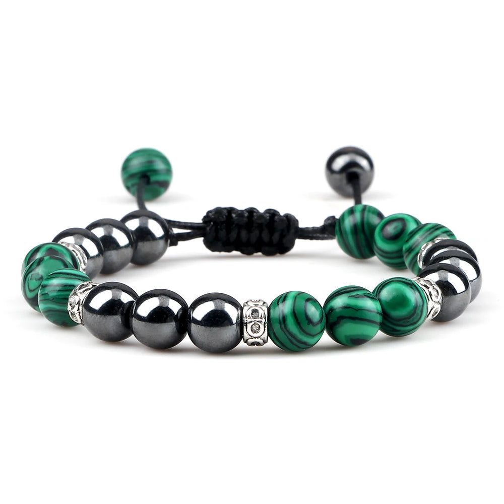 Classic Men Hematite Beads Bracelests 8mm Natural Tiger Eye Lava Stone Bracelets&Bangles Women Handmade Jewelry Friendship Gift