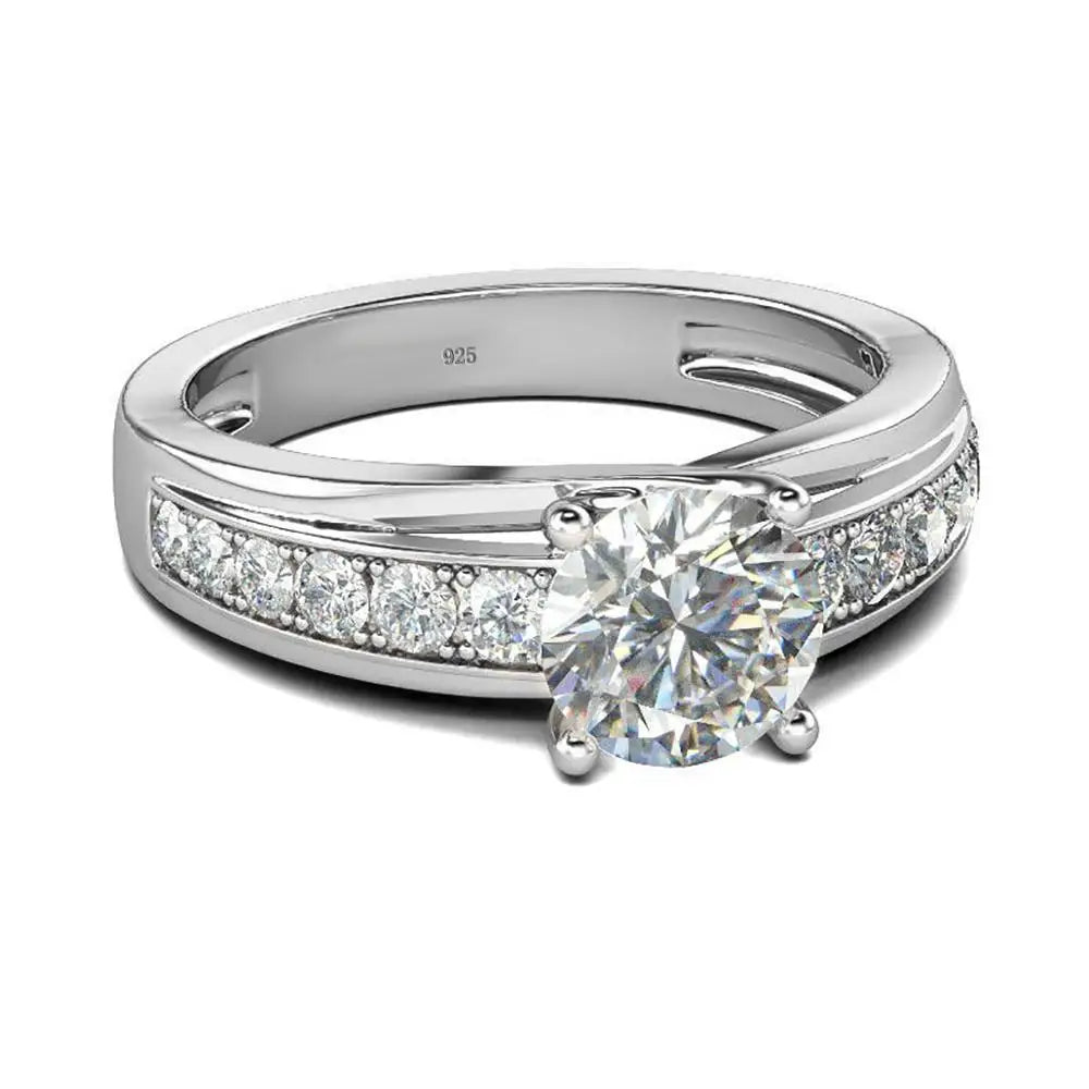 Szjinao Real 1 Carat Moissanite Ring For Women 100% 925 Sterling Silver Sparkling Lab Diamond Wedding Jewelery Female 2024 Trend - Madeinsea©