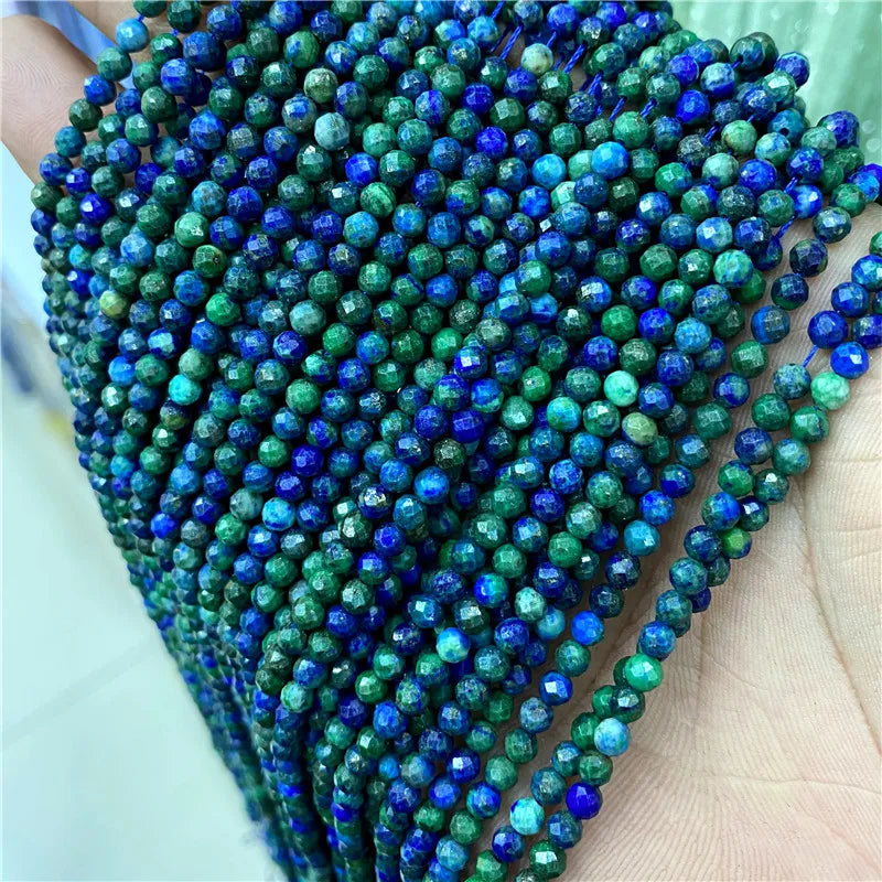 2025 New 2mm 3mm Natural Stone Beads Blue Quartzs Crystal Turquois Aquamarines Beads For Beadwork DIY Bracelet Accessories 38CM