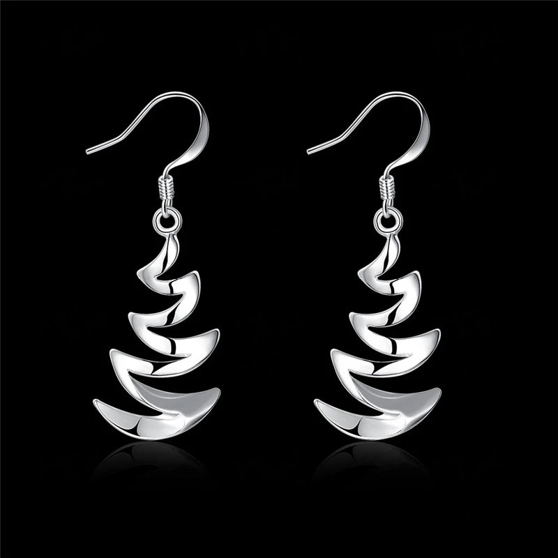 DOTEFFIL 925 Sterling Silver Crescent Drop Earrings Charm Women Jewelry Fashion Wedding Engagement Party Gift