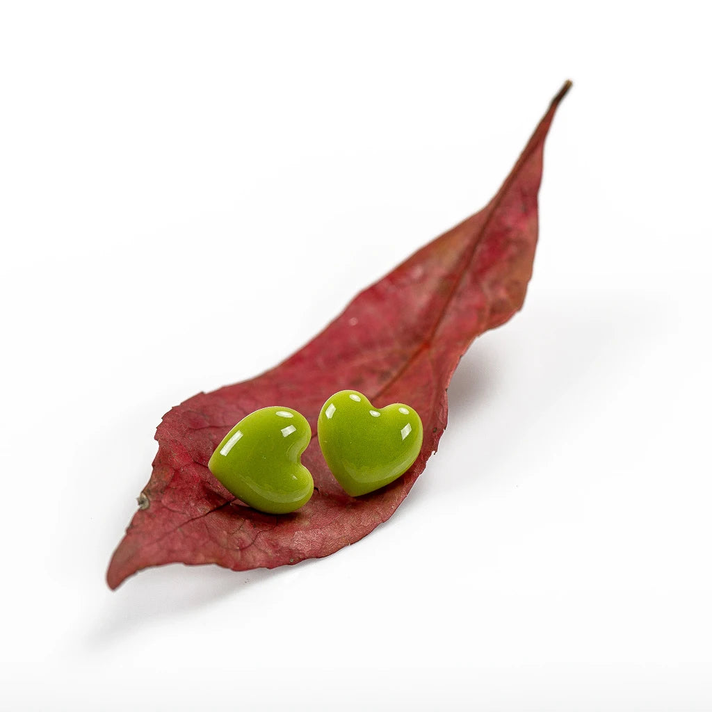 Exquisite ceramic Big love heart shape stud earrings multicolor anti-allergic metal pin fashion earrings #LY117