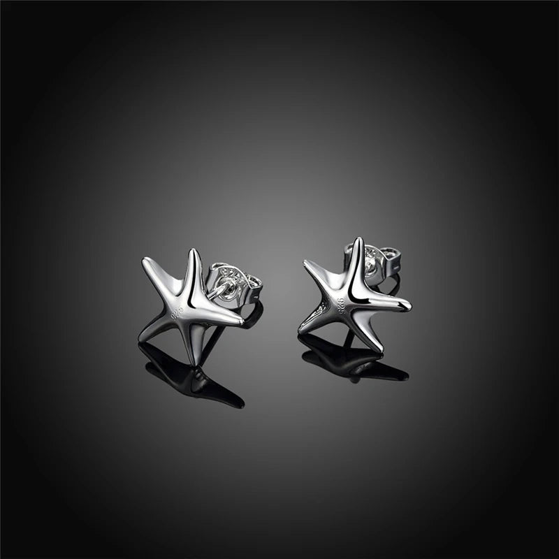 DOTEFFIL 925 Sterling Silver Starfish Stud Earrings For Woman Wedding Engagement Fashion Party Charm Jewelry - Madeinsea©