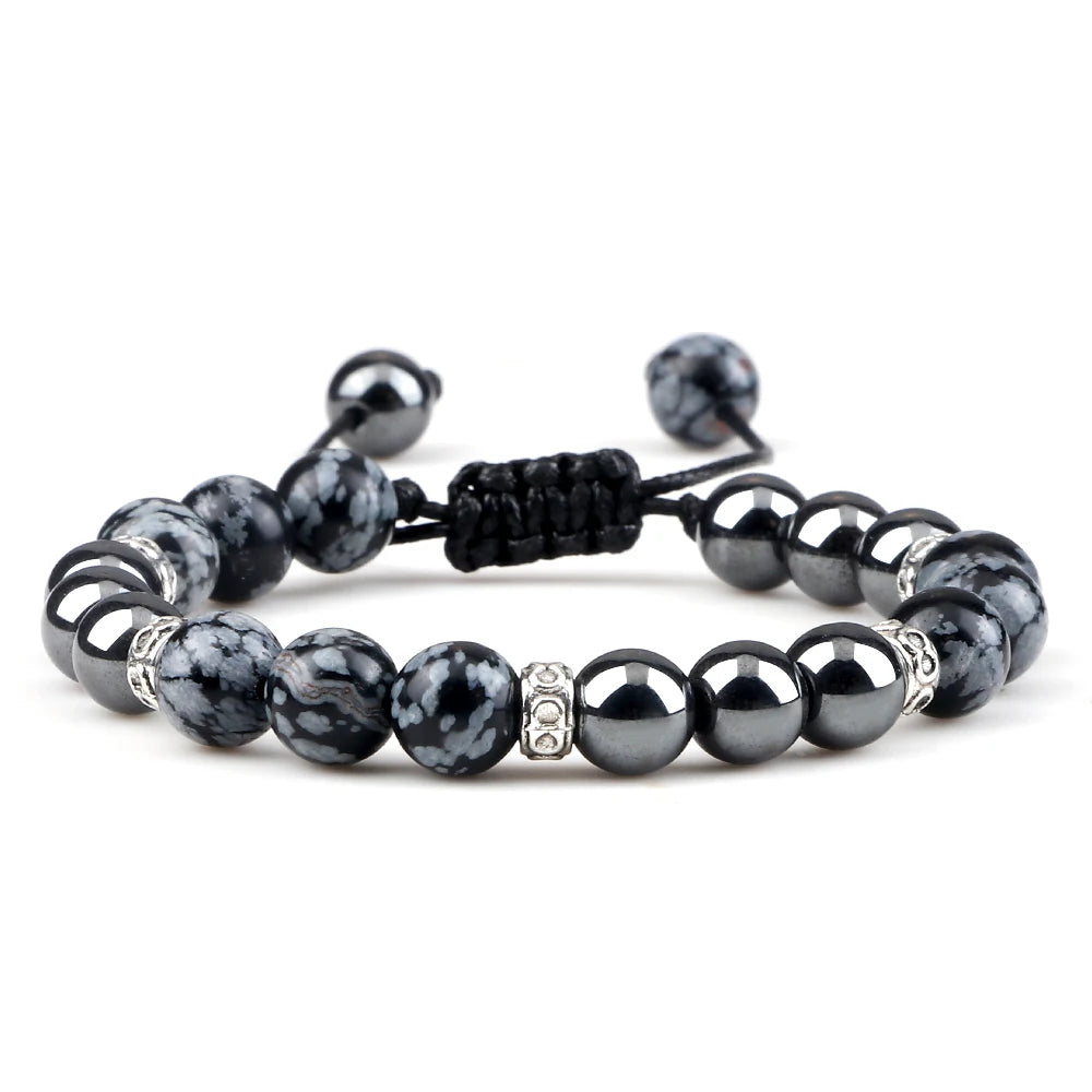 Classic Men Hematite Beads Bracelests 8mm Natural Tiger Eye Lava Stone Bracelets&Bangles Women Handmade Jewelry Friendship Gift