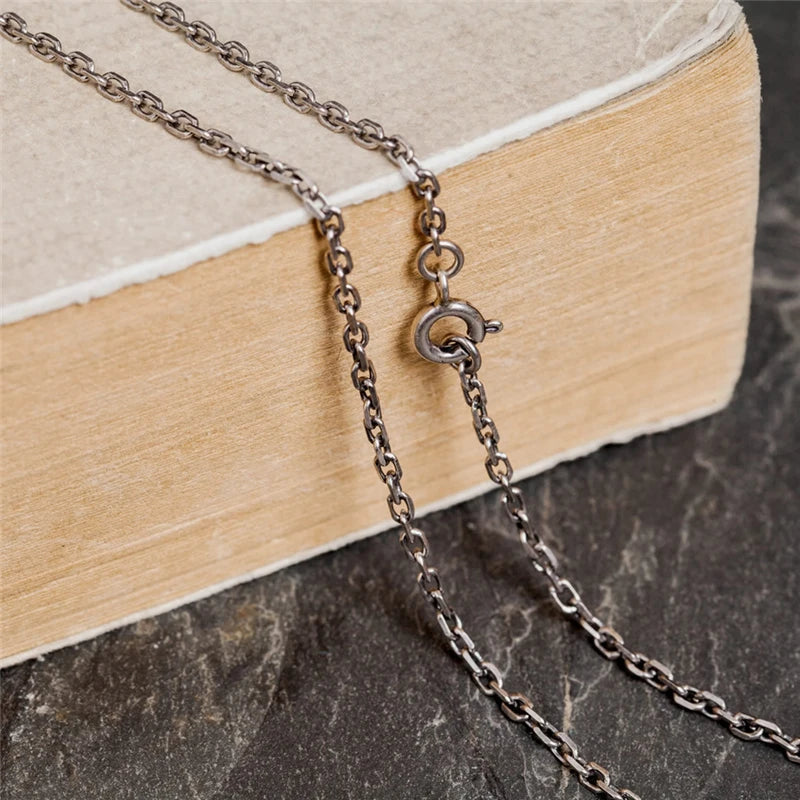 MKENDN Halskette mit Münzanhänger, 100 % 925er Sterlingsilber, lächelnder Hase, für Männer und Frauen, Punk-Street-Stil, Neo-Gotik