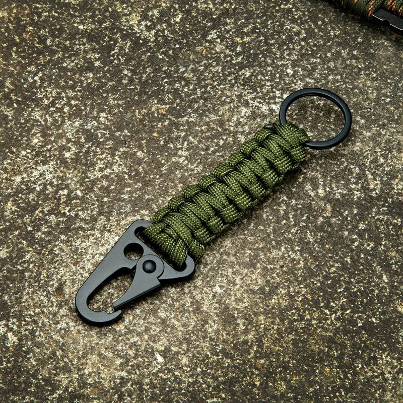 MKENDN Outdoor Umbrella Rope Corkscrew Car Keychain Carabiner Keychain Tactical Survival Tool Eagle Beak Snap Clip For Backpack