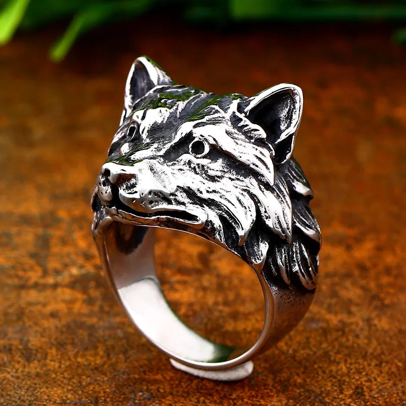 Beier 316L stainless steel Norse Viking Nordic Wolf Animal Men's Rings Punk Party High Quality Jewellery BR8-702