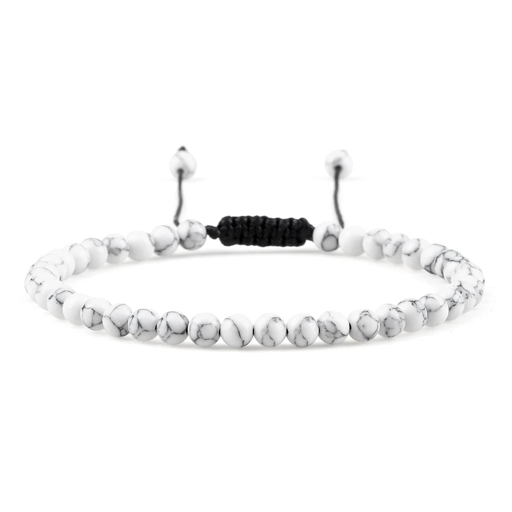 Adjustable 4mm Chakra Beads Bracelet Mini Natural Stone Agats Lava Tiger Eye Beaded Bracelets & Bangles Women Men Gift Jewelry