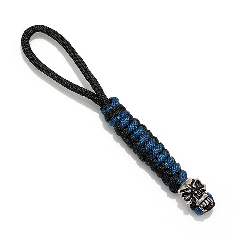 Vikings KeyChain For Car Hand Woven Survival Paracord Rope Ward off evil Key Rings For Men Gift Detachable Metal Punk Key Chains