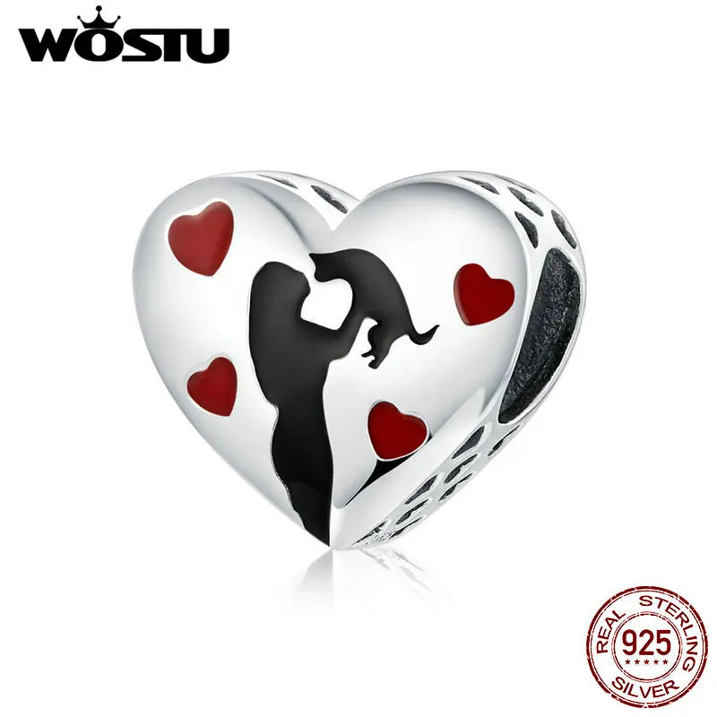 WOSTU Authentic 925 Sterling Silver Hot Sale Endless Love Charm Pendant Fit Bracelet Women Party Fashion DIY Jewelry Gift Making